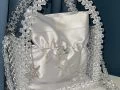 Handmade white beaded bag
